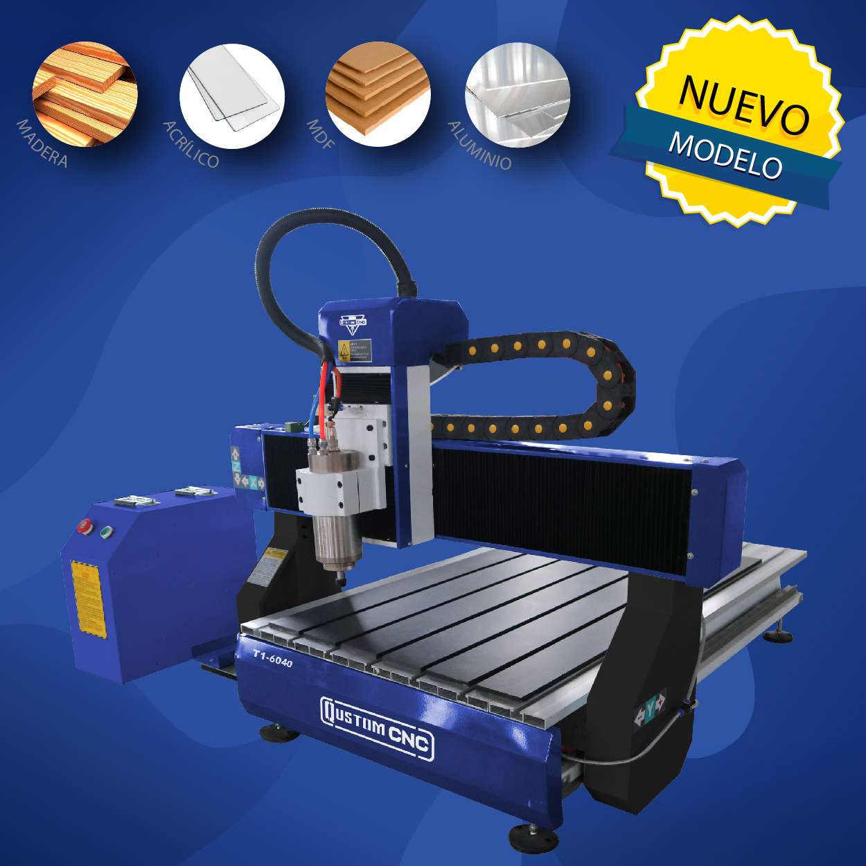 Router CNC T1-6040C | Qustom CNC México - Qustom CNC México